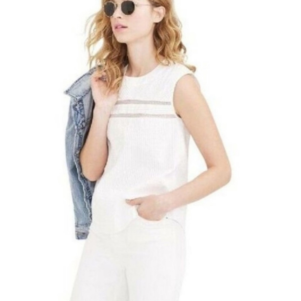 J. Crew Pale Lilac Pintuck Pleat Blouse